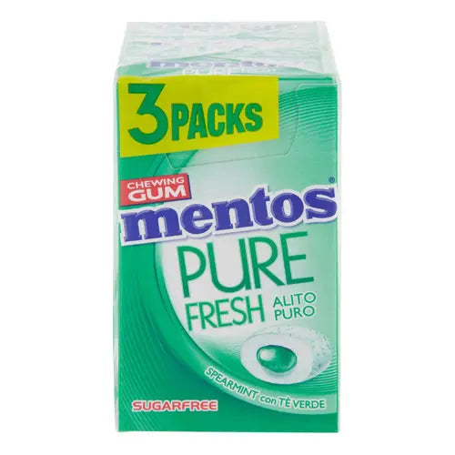 Mentos Chewing Gum 3x20g Menthe Verte